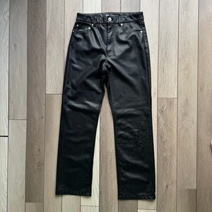 Zara Black Faux Leather High Rise Pants